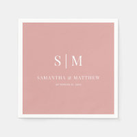 Desert Rose Simple Elegant Couple Initials Wedding