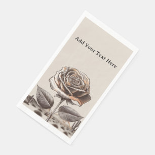 Desert Rose, Vintage Botanical Flower Napkin