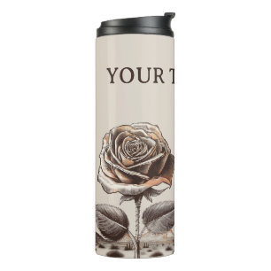 Desert Rose, Vintage Botanical Flower Thermal Tumbler