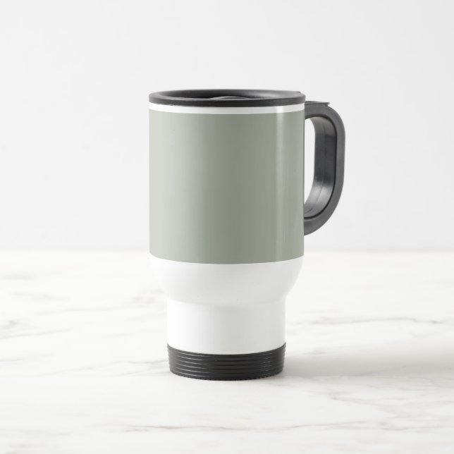 Desert Sage Solid Colour Travel Mug (Front Right)