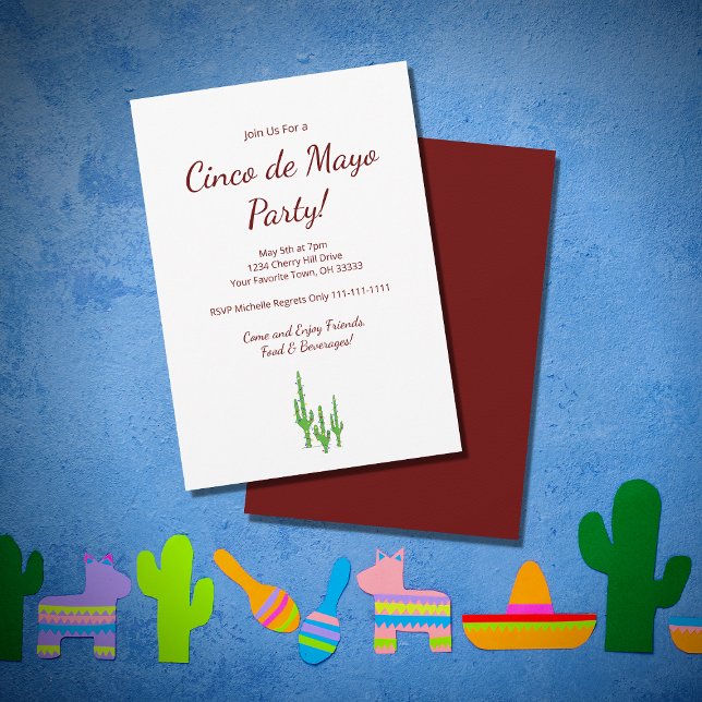 Desert Saguaro Cactus Cinco de Mayo Party     Invitation (Creator Uploaded)