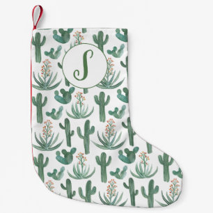 Desert Saguaro Cactus Succulents Pattern CUSTOM Small Christmas Stocking