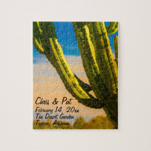 Desert Saguaro Cactus Wedding Event Favour Jigsaw Puzzle