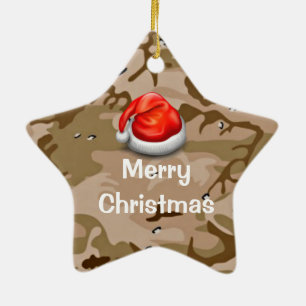 Desert Sand Camo T-Shirt Merry Christmas Ornament