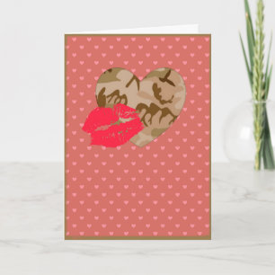 Desert Sand Camo Valentine Hearts Valentine's Day Holiday Card