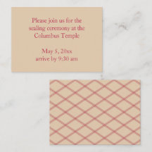 Desert Sand Diamonds Temple Sealing Invitation