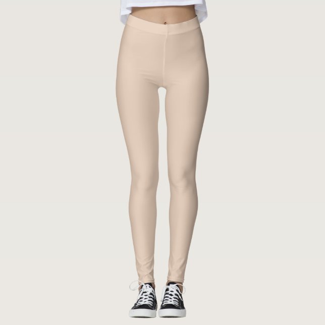 Desert Sand Solid Plain Colour Leggings (Front)