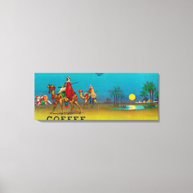 Desert Scene Coffee Label Canvas Print (Front)