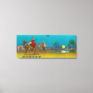 Desert Scene Coffee Label Canvas Print
