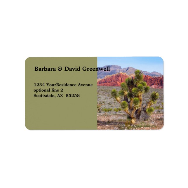 Desert Scene Landscape Return Address Label (Front)