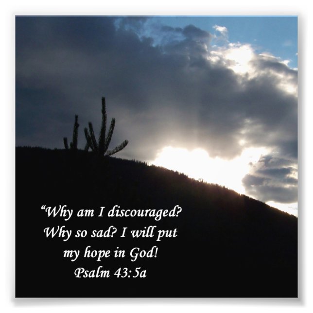 Desert Scene Psalm 43:5 Encouragement Print (Front)