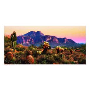 Desert Scenic Purple Superstition Mountain Sunset Photo Print