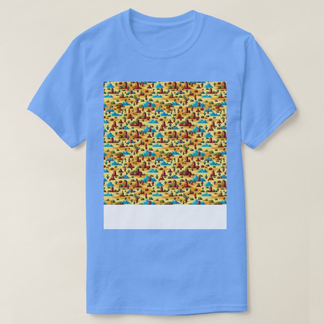 Desert Seamless Pattern Sand Dune Sahara Quicksand T-Shirt (Design Front)