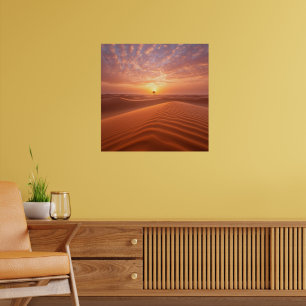 Desert Serenity – Golden Dunes at Sunset Fine Art  Poster
