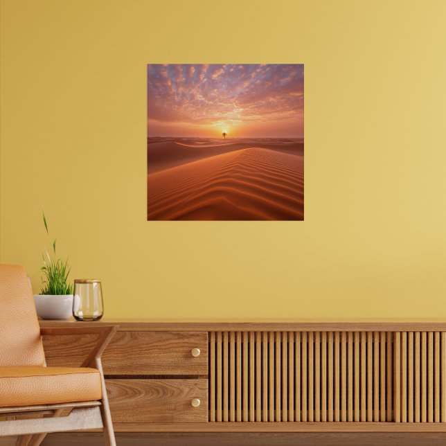 Desert Serenity – Golden Dunes at Sunset Fine Art  Poster (Living Room 2)