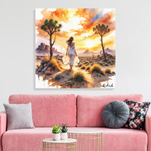 Desert Serenity: Mystical Journey Through the Sand Canvas Print