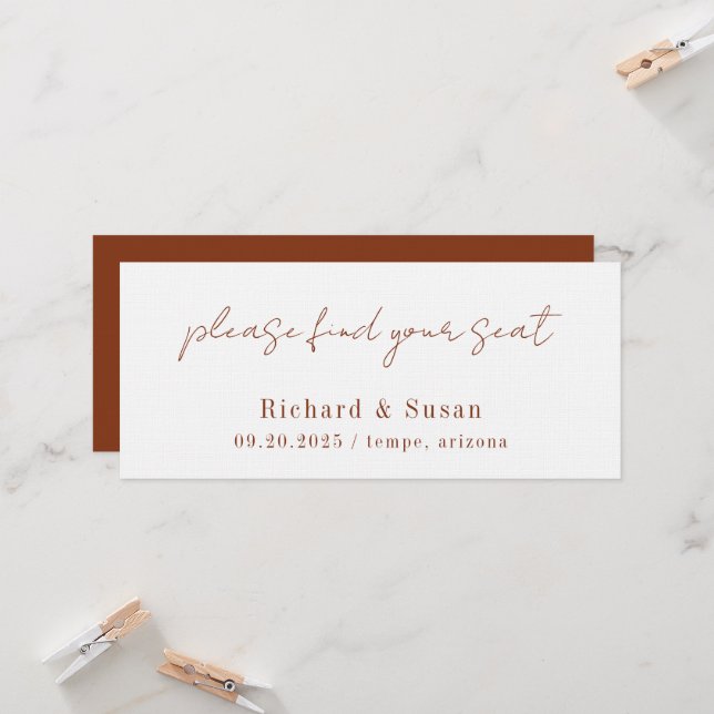 Desert Sienna Modern Minimalist Wedding  Invitation (Front/Back In Situ)