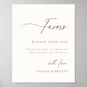 Desert Sienna Wedding Favour Poster