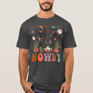 Desert Skeleton Dancing Cowboy Howdy Halloween Wes T-Shirt