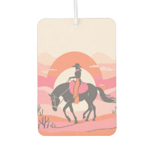 Desert Skies with Cowgirl Riding her Horse Car Air Freshener