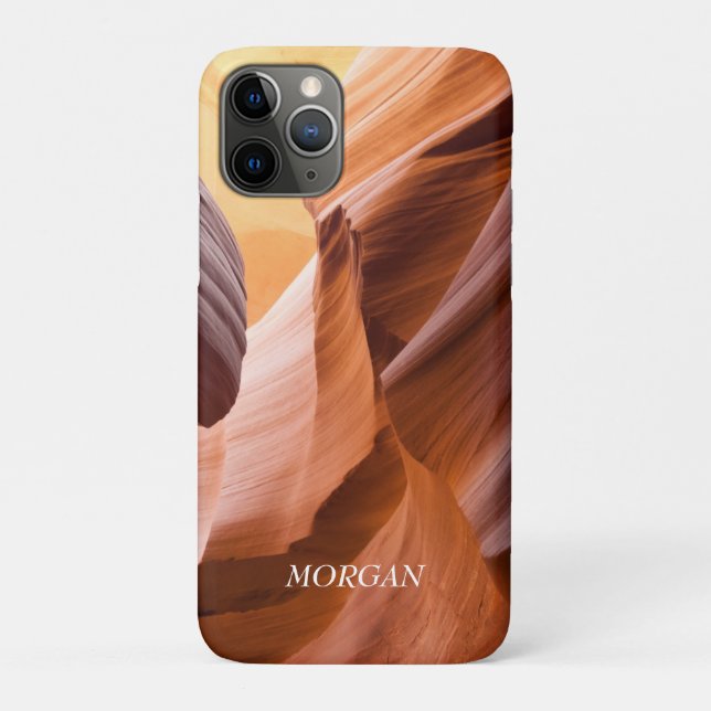 Desert Slot Canyon or Your Photo, White Name iPhon Case-Mate iPhone Case (Back)