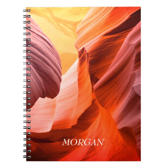 Desert Slot Canyon or Your Photo, White Name Notebook (Front)