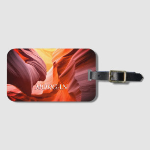 Desert Slot Canyon or Your Photo, White Name, Vs 2 Luggage Tag