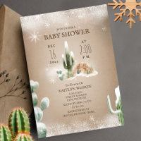 Desert Snow Cactus Winter Baby Shower