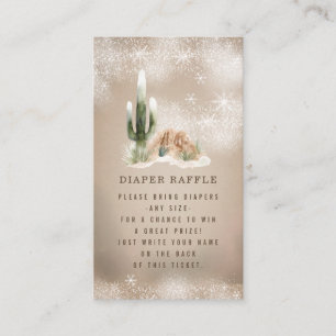 Desert Snow Winter Baby Shower Diaper Raffle Enclosure Card
