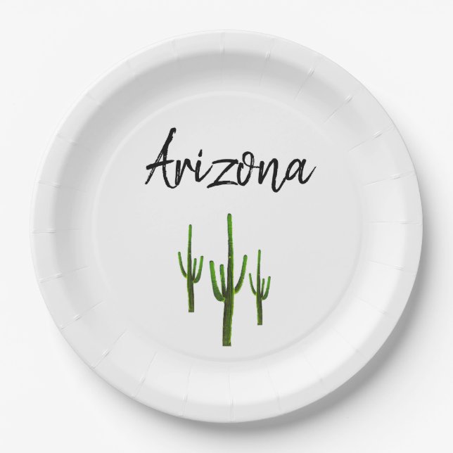 Desert Southwest Arziona Cactus  Paper Cups Paper Plate (Front)
