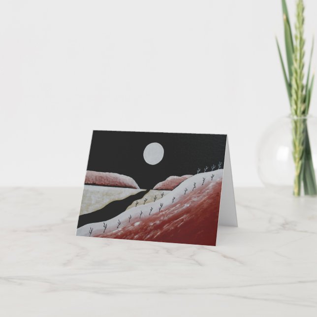 Desert Southwest Cactus Folk Art Christmas Card (Front)