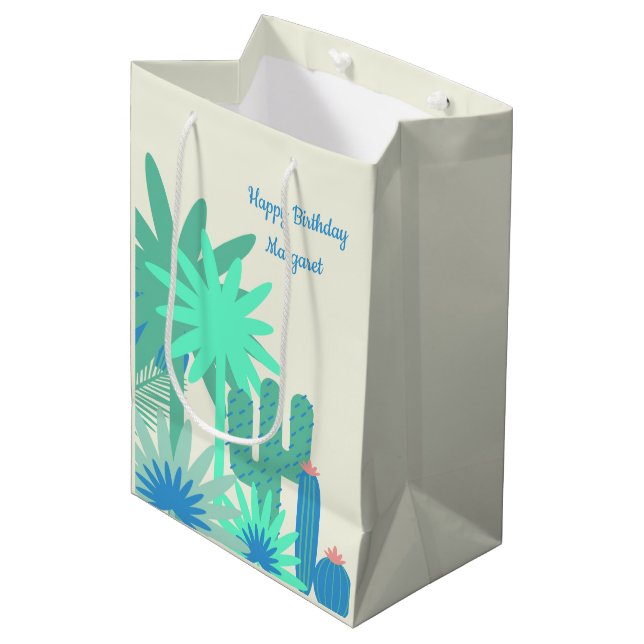 Desert Southwest Cactus Medium Gift Bag (Front Angled)