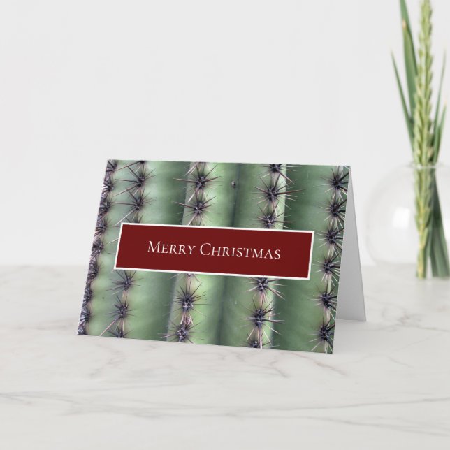 Desert Southwest Christmas Cactus Card (Front)