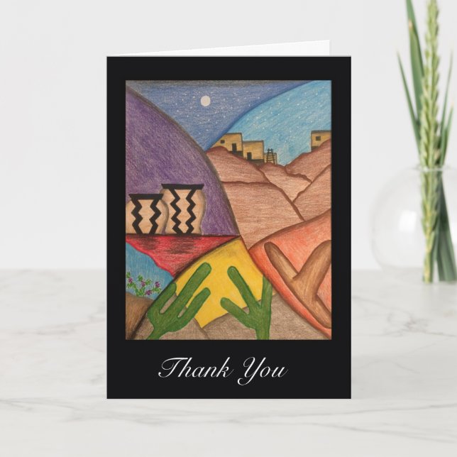 Desert Southwest Thank You Greeting Card (Front)