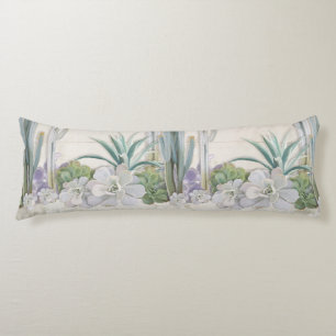 Desert Southwestern Cactus Succulent Shiplap Wood Body Cushion