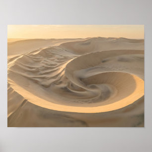 Desert Spiral Dunes Golden Nature Poster