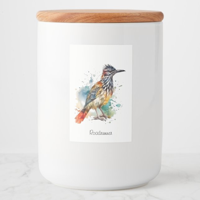 Desert Spirit, Roadrunner in Watercolor custom Food Label (Front)