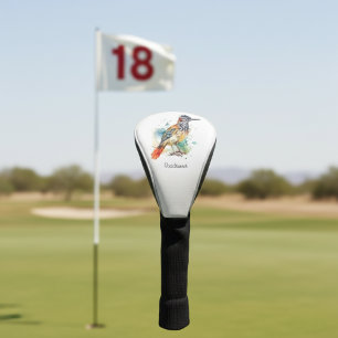 Desert Spirit, Roadrunner in Watercolor custom Golf Head Cover