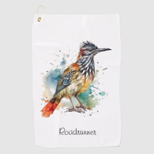 Desert Spirit, Roadrunner in Watercolor custom Golf Towel