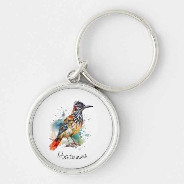 Desert Spirit, Roadrunner in Watercolor custom Key Ring (Front)