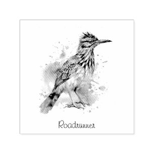 Desert Spirit, Roadrunner in Watercolor, custom Self-inking Stamp