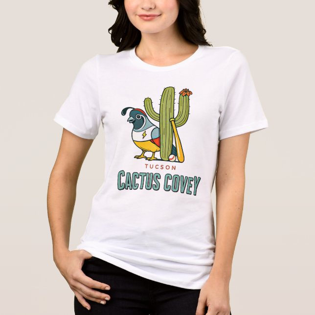 Desert Spirit: Tucson Quail & Cactus Tee (Front)
