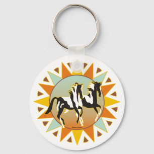 Desert Star Paint Horse Keychain