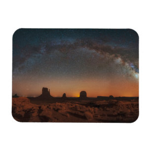 Desert Starry Sky Over A Desert Landscape Magnet
