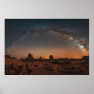 Desert Starry Sky Over A Desert Landscape Poster