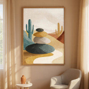 Desert Stone Stack Wall Art for Living Room Decor
