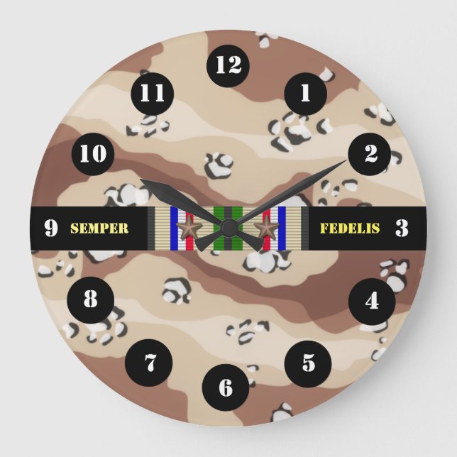 DESERT STORM MARINE 2 STARS CLOCK (Front)