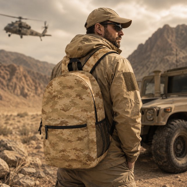 Desert Storm Tactical Camouflage Pattern Printed Backpack (Creator Uploaded)