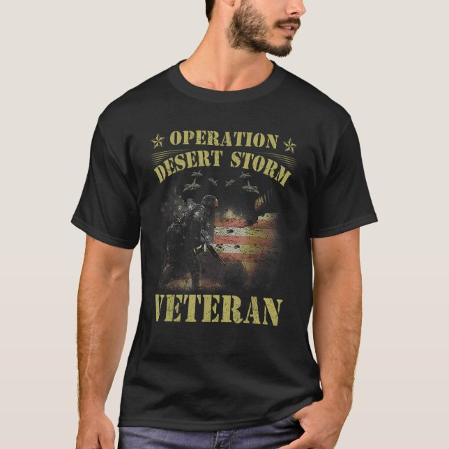 Desert Storm Veteran Operation Desert Storm US Fla T-Shirt (Front)