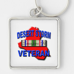 Desert Storm Veteran Service Ribbon, Semper Fi Key Ring